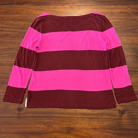 J. Crew Pink Maroon Striped Sweater Women’s XS - Picture 5 of 5